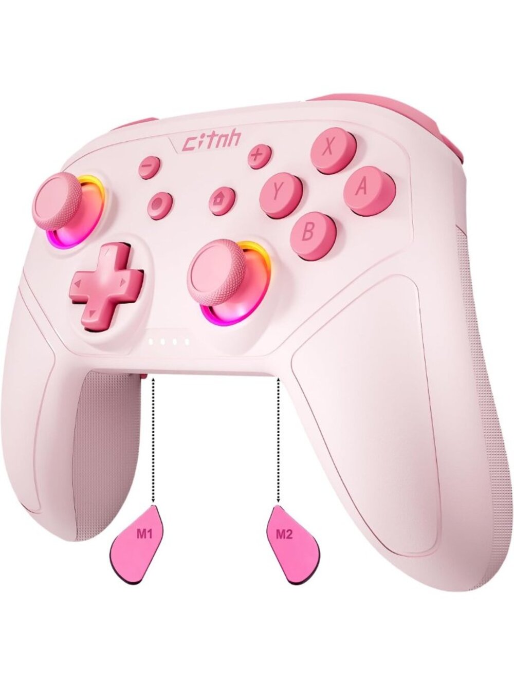Wireless Controller for Switch & PC - Hall Effect Joysticks, Turbo, 1000mAh